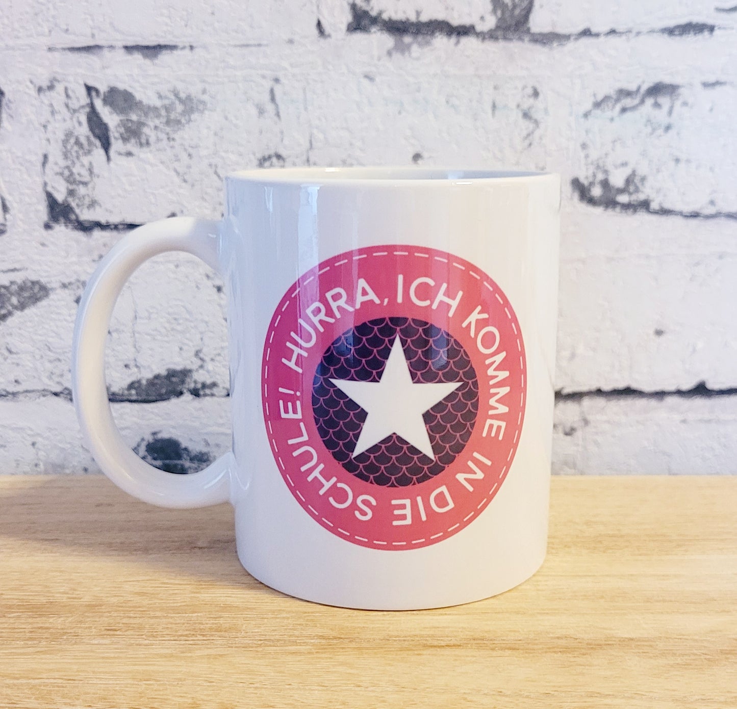 "Halbkreis Rätsel" Schulkind Tasse - Rainbow
