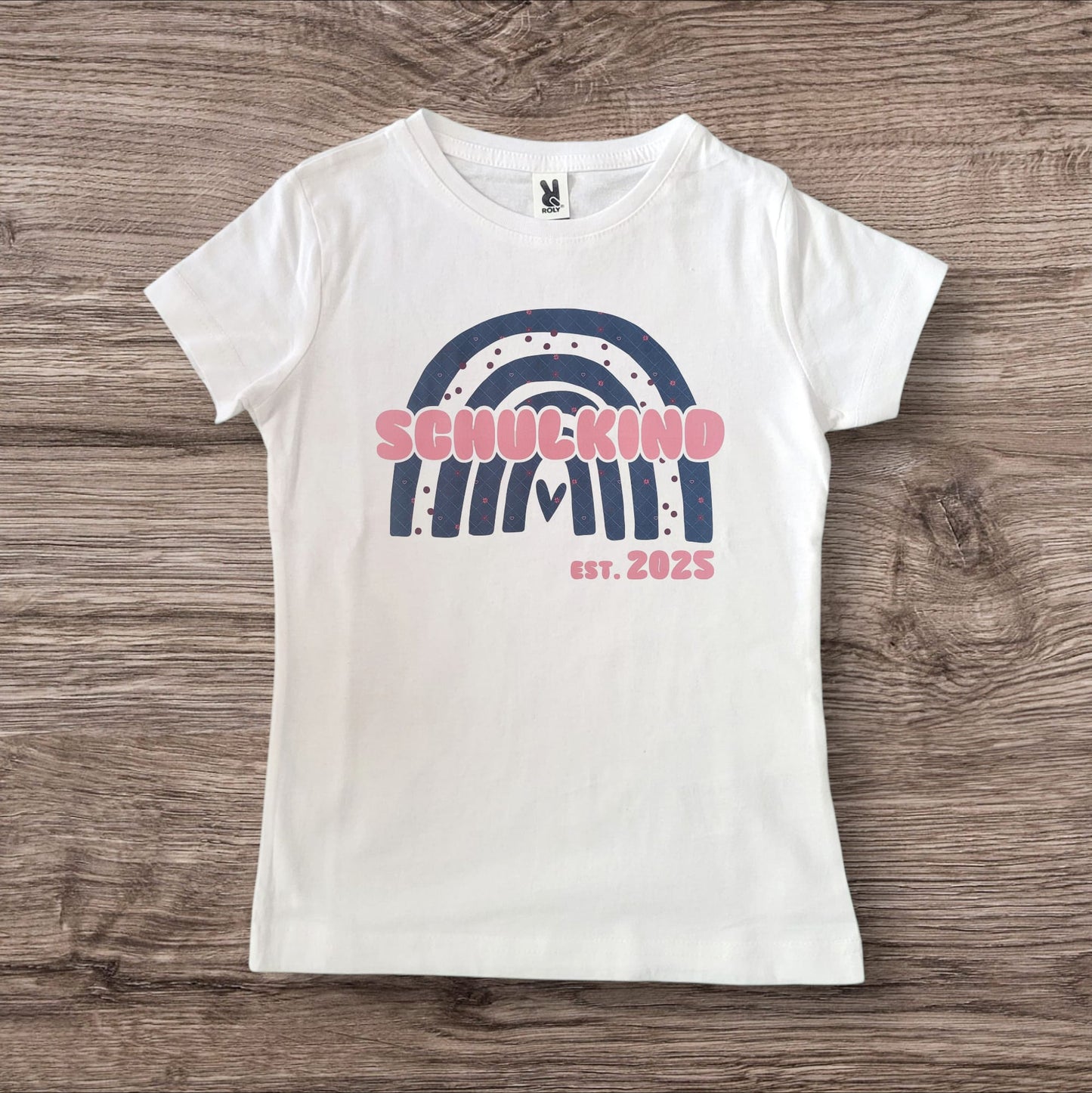 "Blumen Maschendraht" Schulkind Shirt Girls - Rainbow