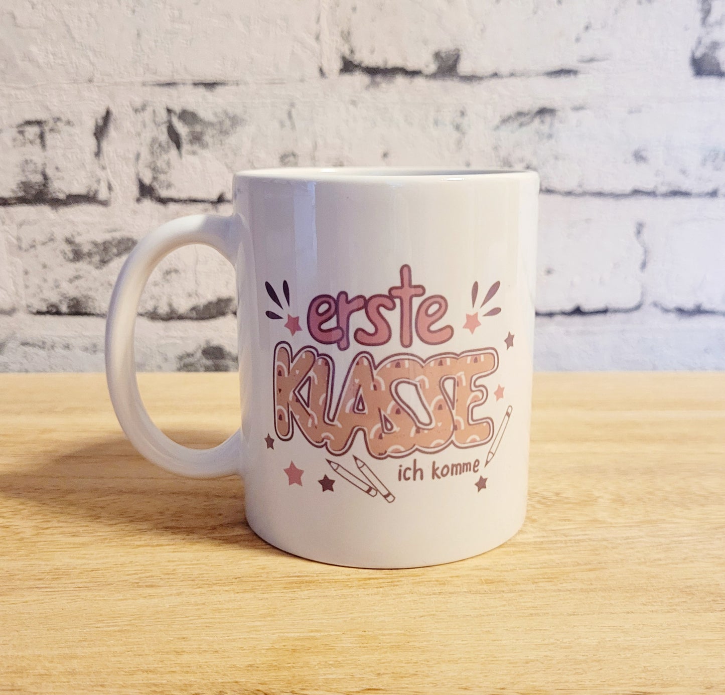 "Regenbogen und Herzen" Schulkind Tasse