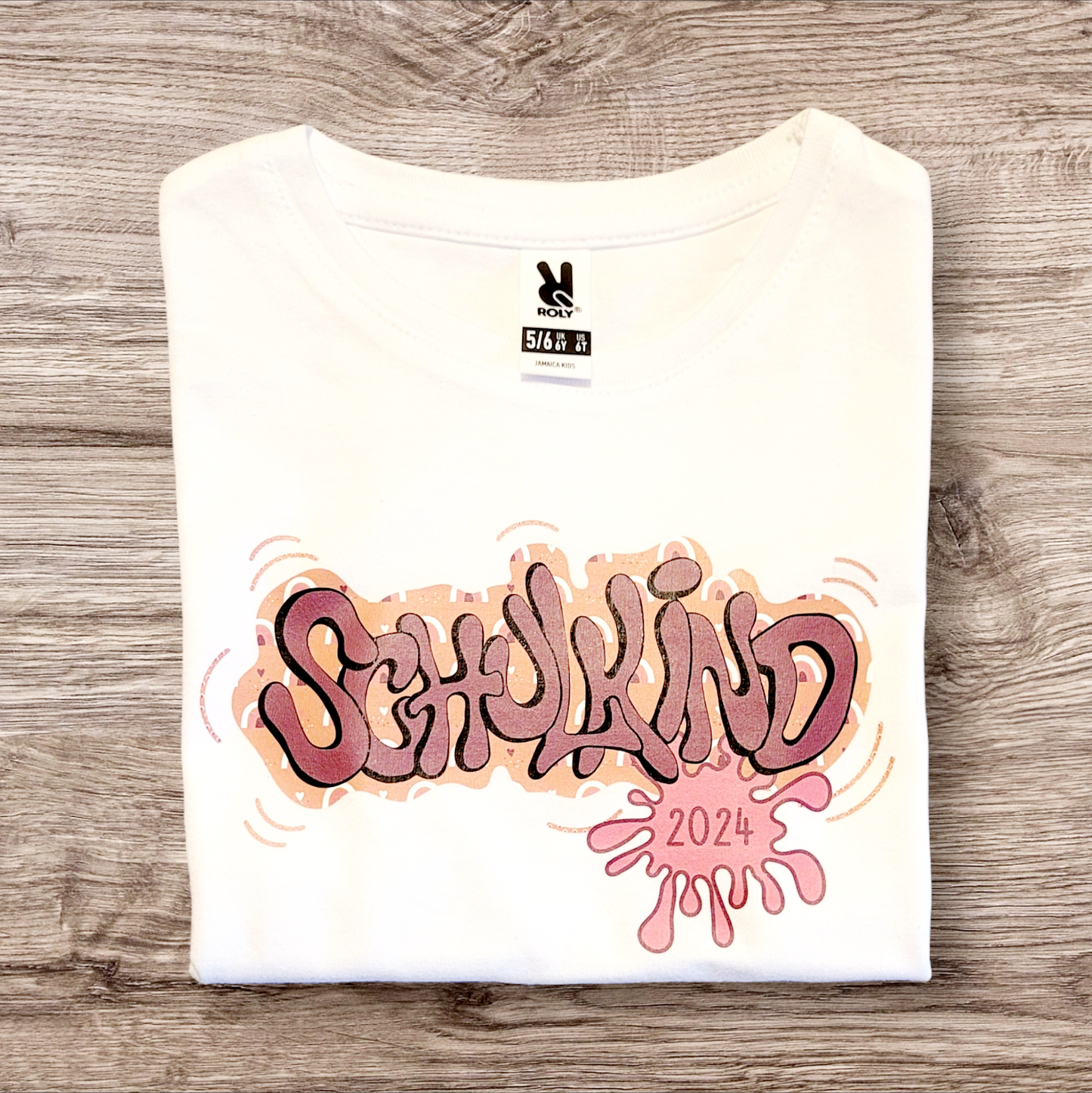 "Regenbogen und Herzen" Shirt Girls - Schulkind