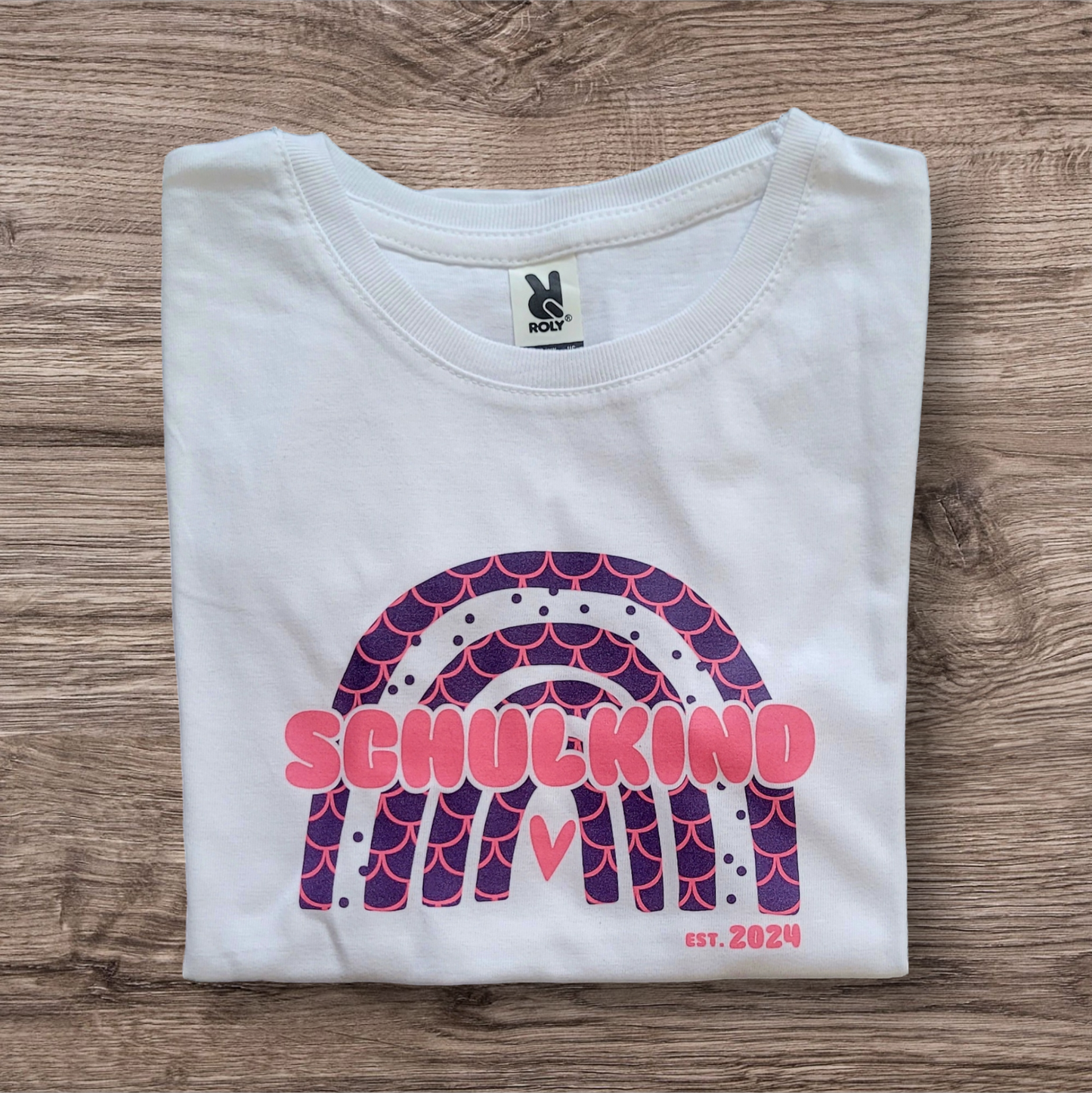"Halbkreis Rätsel" Schulkind Shirt Girls - Rainbow