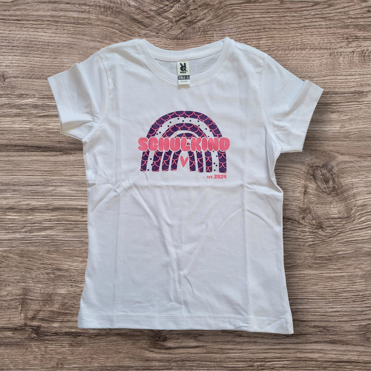 "Halbkreis Rätsel" Schulkind Shirt Girls - Rainbow