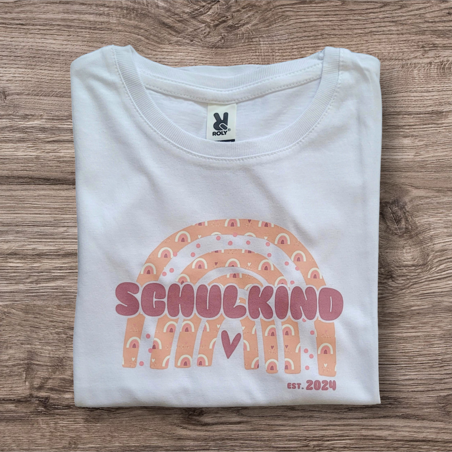 "Regenbogen und Herzen" Schulkind Shirt Girls - Rainbow