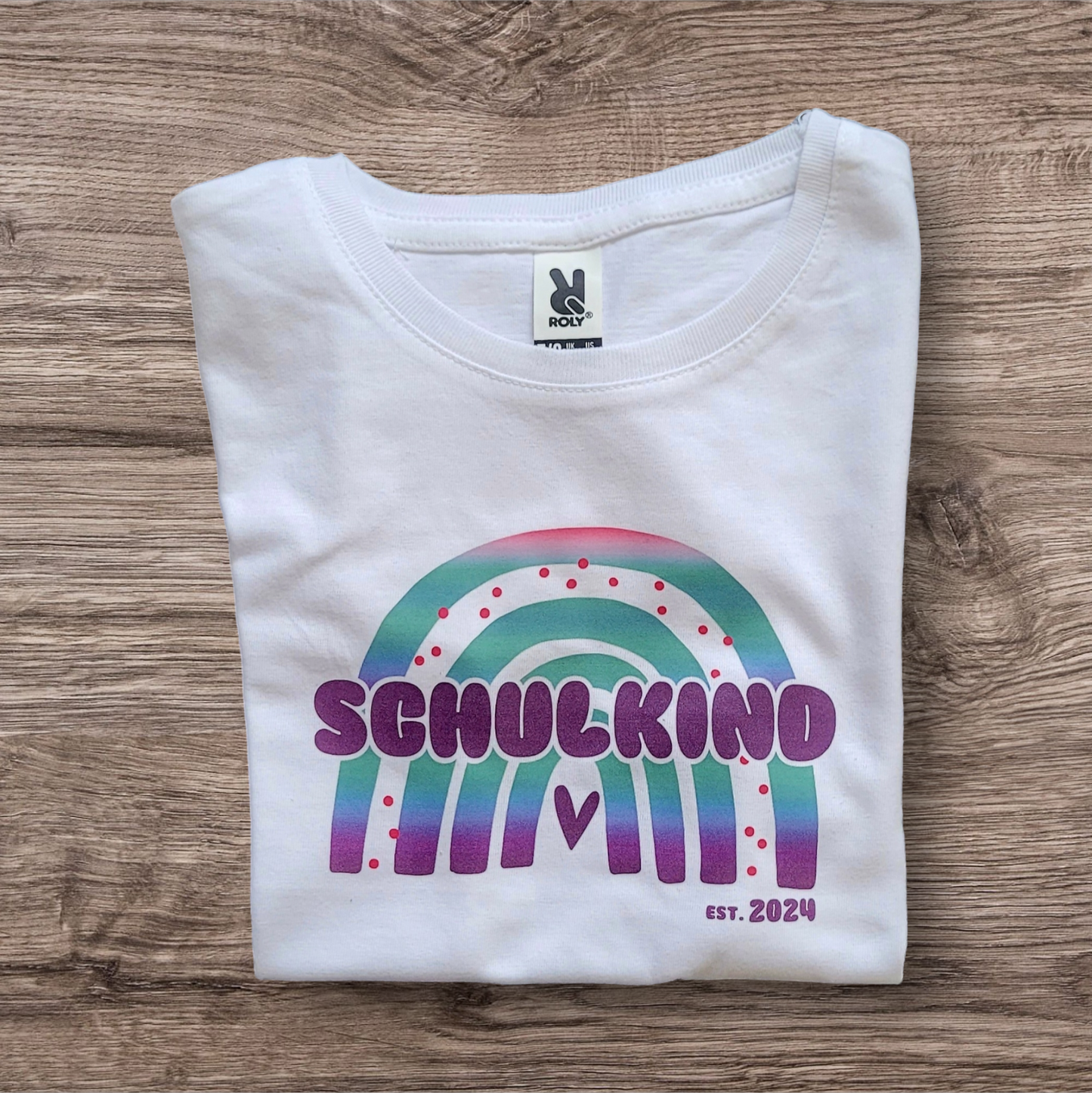 "Farbverlauf Ocean" Schulkind Shirt Girls - Rainbow