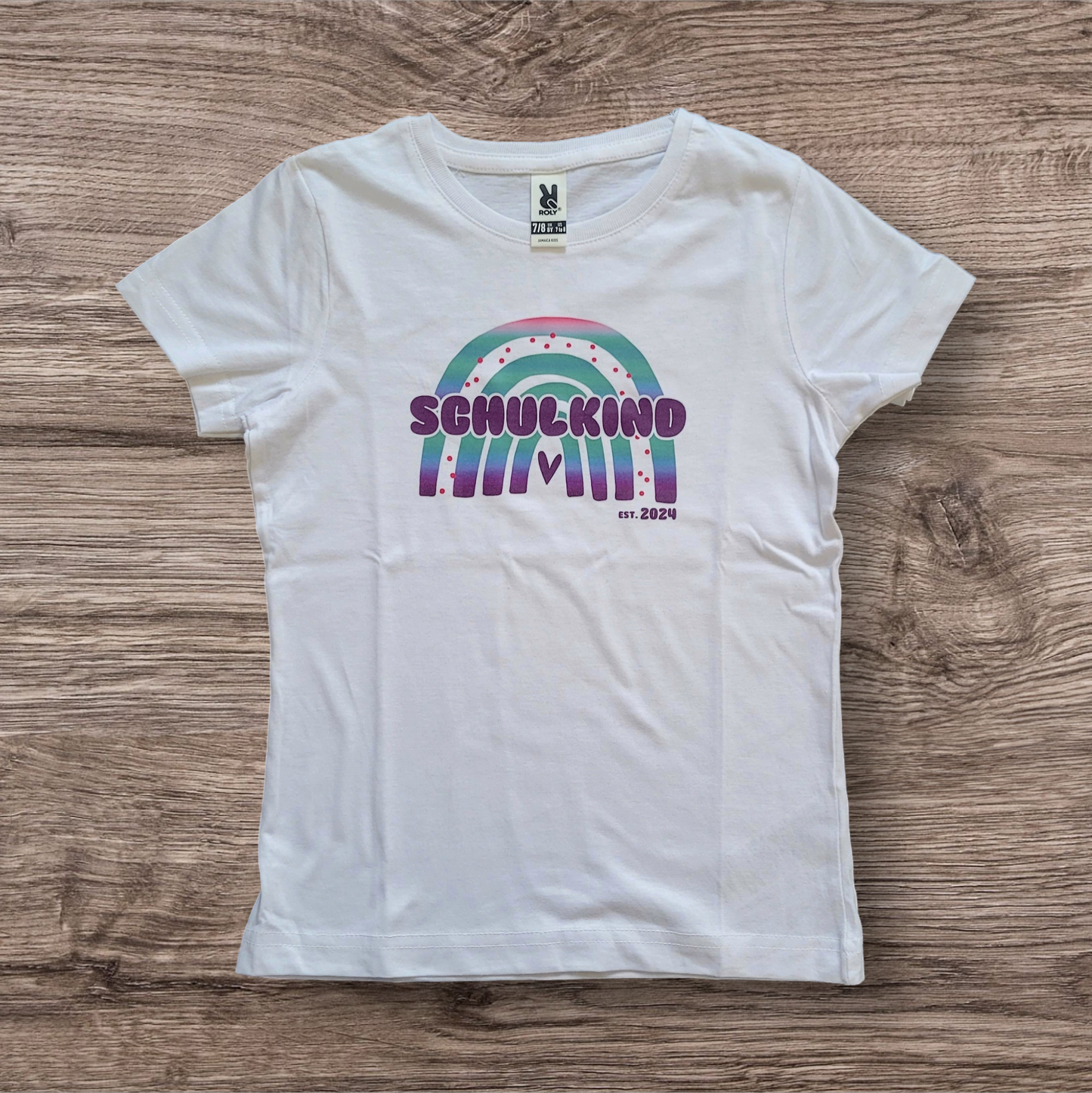 "Farbverlauf Ocean" Schulkind Shirt Girls - Rainbow