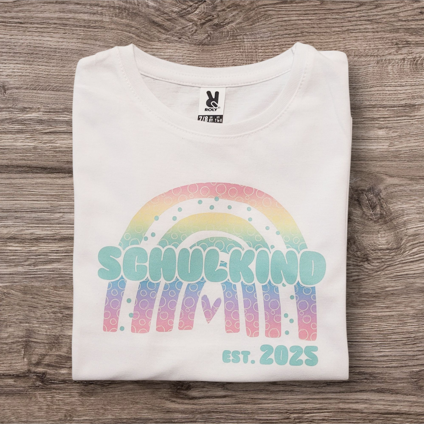 "Marias Wunschverlauf" Schulkind Shirt Girls - Rainbow