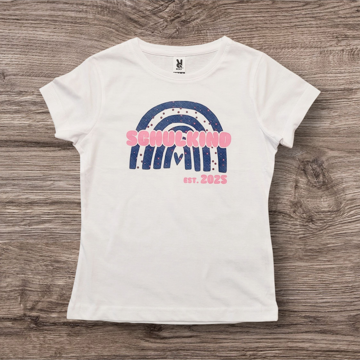 "Blumen Maschendraht" Schulkind Shirt Girls - Rainbow