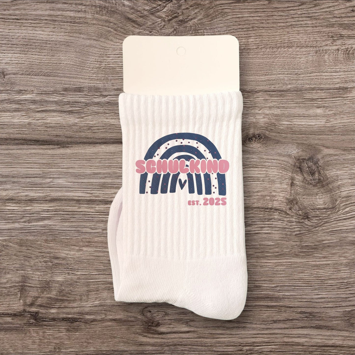 "Blumen Maschendraht" - Schulkind Socken - Design Schulkind