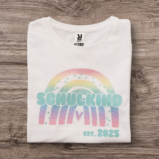 "Marias Wunschverlauf" Schulkind Shirt Girls - Rainbow