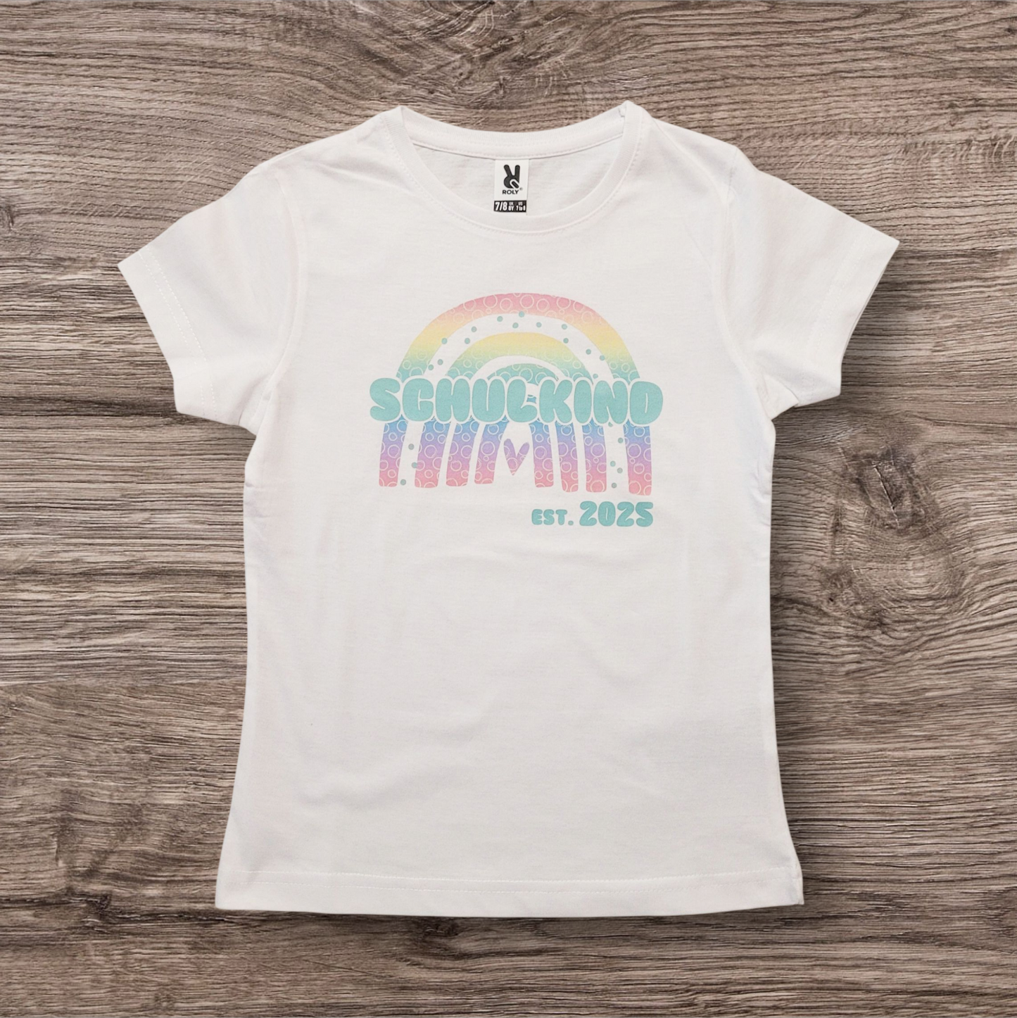 "Marias Wunschverlauf" Schulkind Shirt Girls - Rainbow