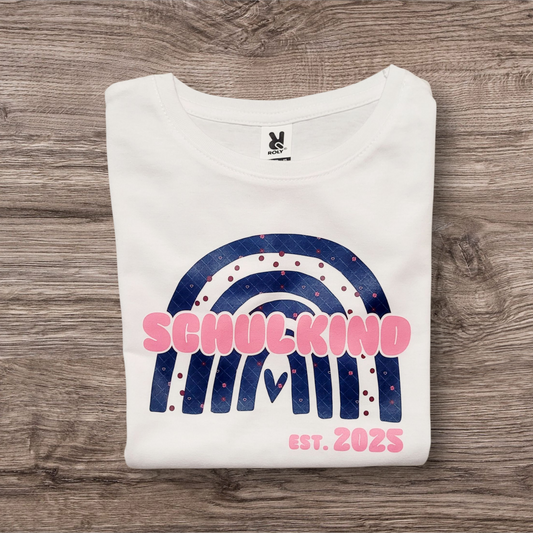 "Blumen Maschendraht" Schulkind Shirt Girls - Rainbow