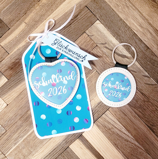 "Farbwechsel Punkte" Button Schlüsselanhänger Geschenkset
