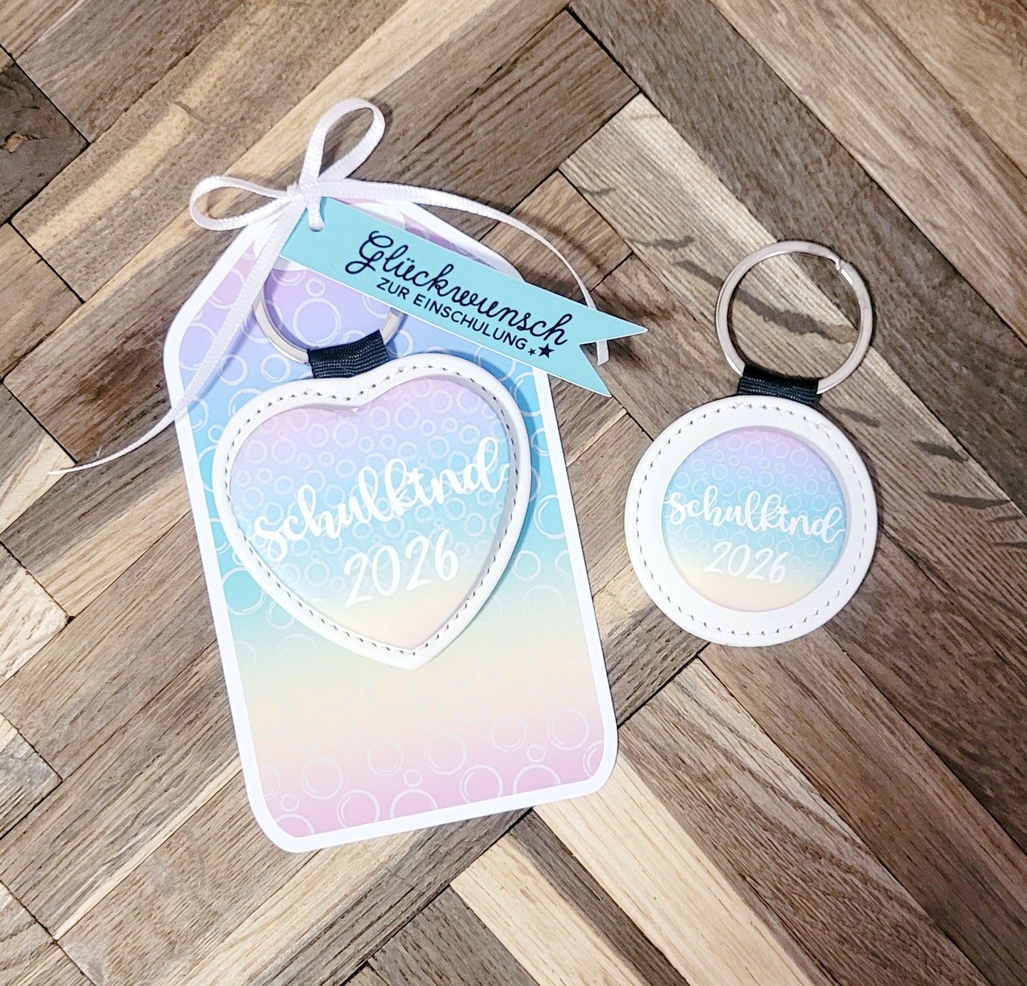 "Marias Wunschverlauf" Button Schlüsselanhänger Geschenkset