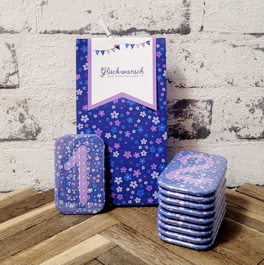 "Sie sind zurück" 1x1 Buttonmagnet Geschenkset