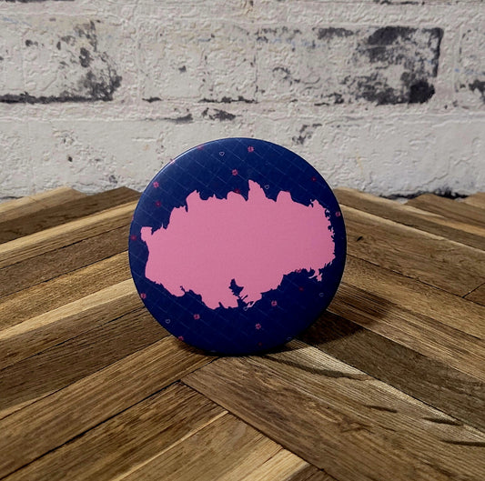 "Blumen Maschendraht" Tischaufsteller Button, beschreibbar