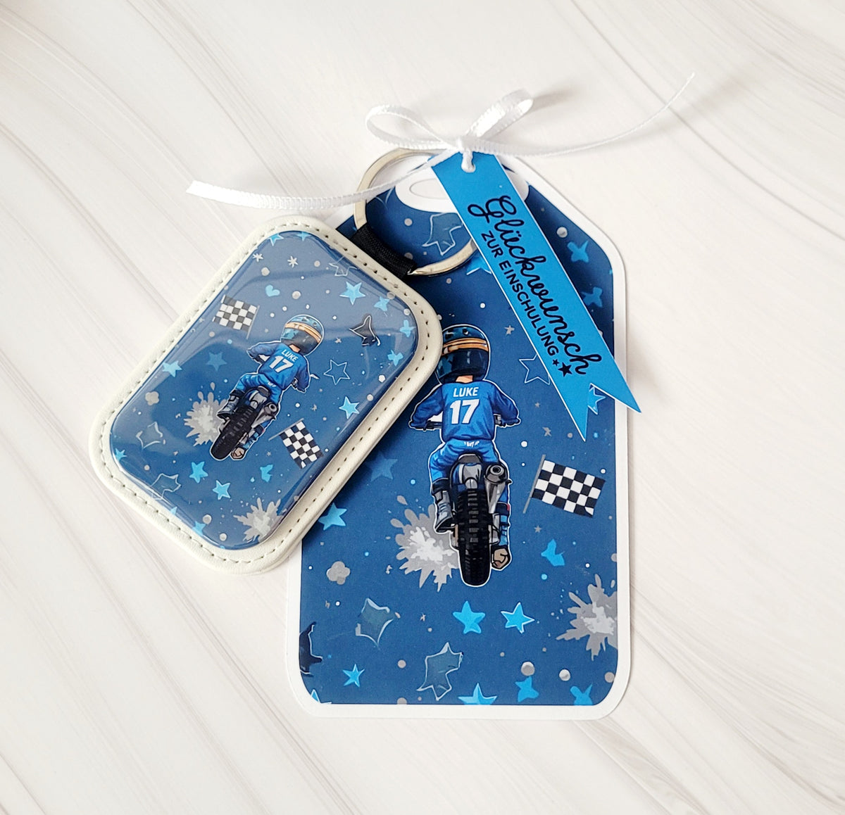 "Luke" Button Schlüsselanhänger Geschenkset