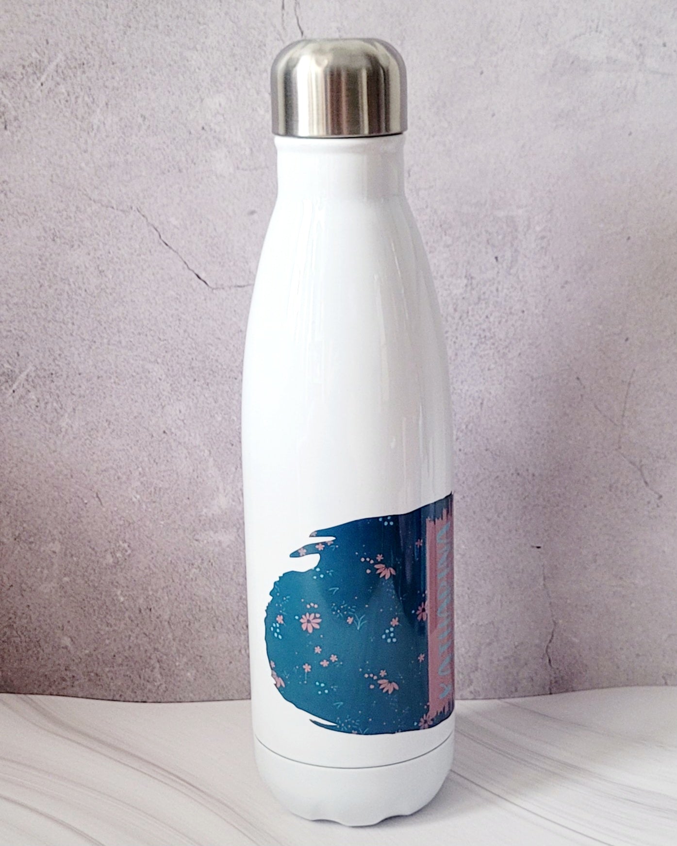 "Vintage Blumengarten" Edelstahl Trinkflasche - personalisiert