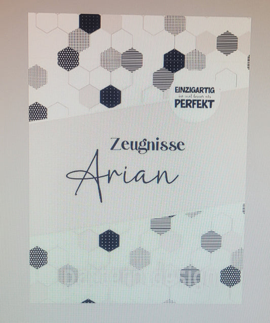 "Herxagonal Polka" Papeterie Zeugnismappe